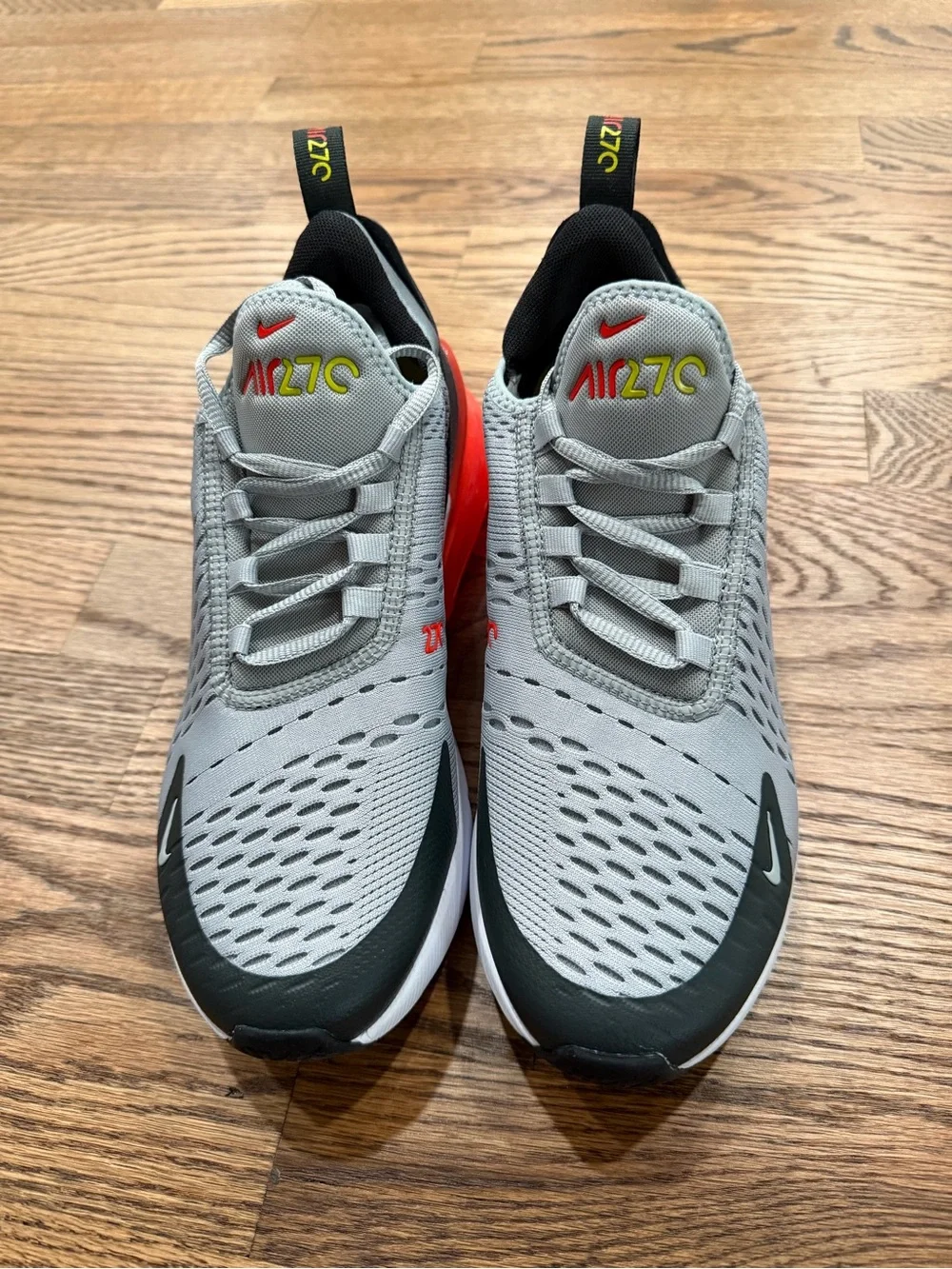 Nike KIDS BOYS Grey with Red and Yellow Accents Sneakers